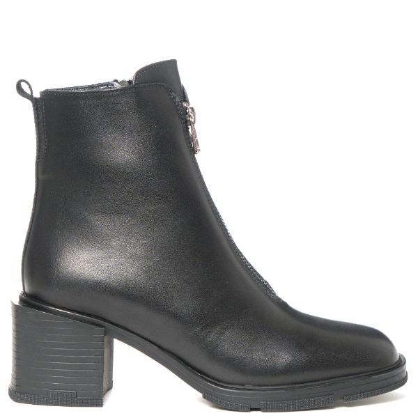 Stacked heel ankle boots