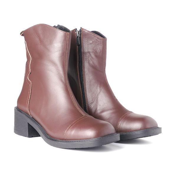 Square cap toe ankle boots