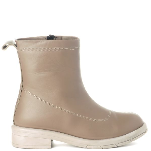 Round Toe Zip-Up Ankle Boots