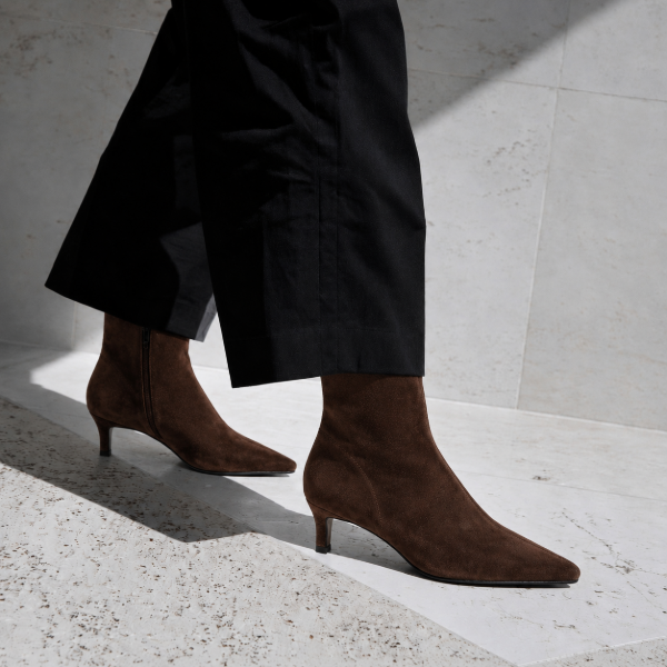 Dark brown Suede dress ankle boots