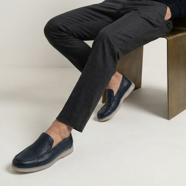 casual and formal loafers in navy blue color