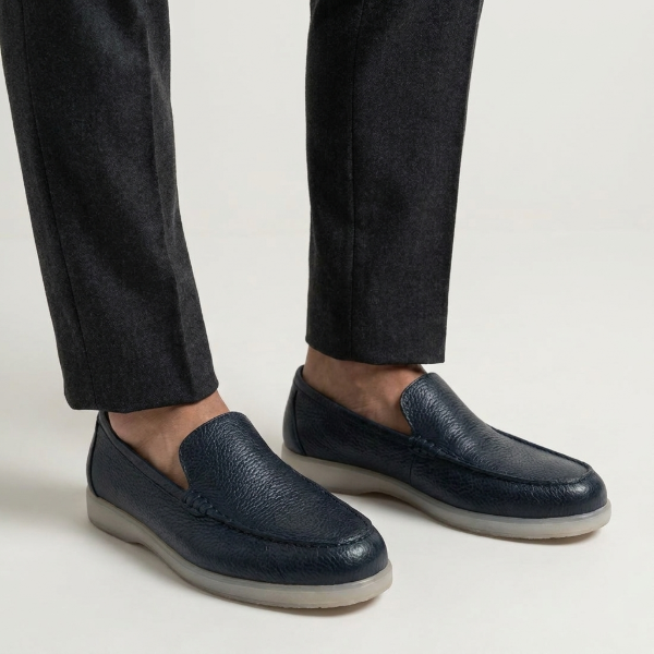 casual and formal loafers in navy blue color