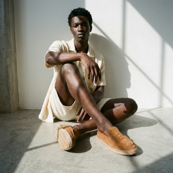 Camel loafer espadrille