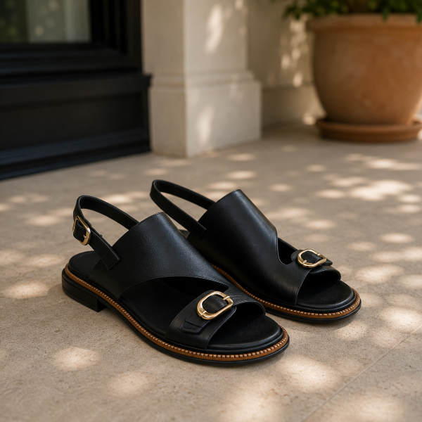 Classic low block heel sandals