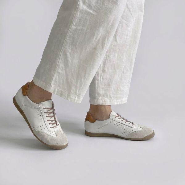white goatskin sneakers