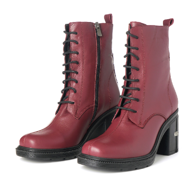 Block heel combat boots