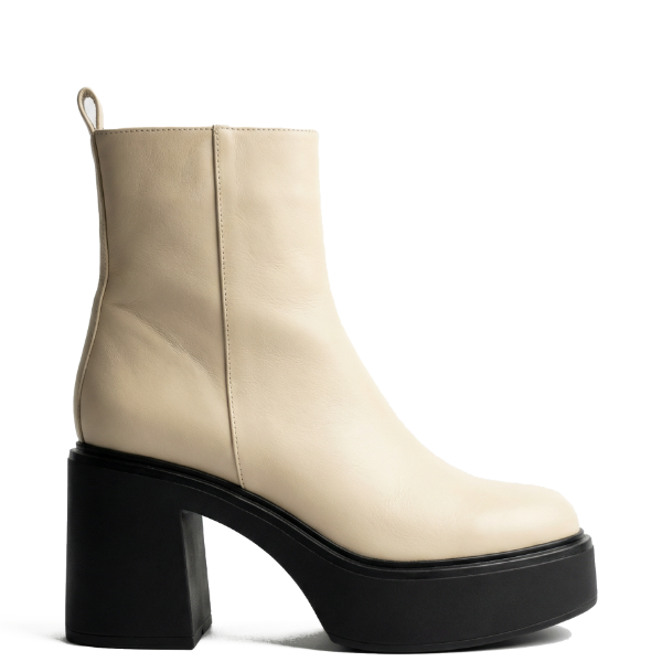 Lightweight off-white platform ankle boots