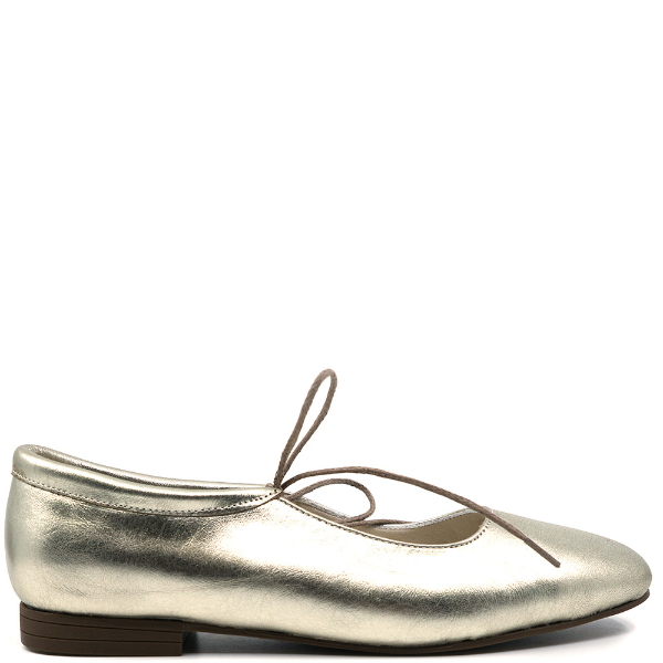 Gold leather ballet flats