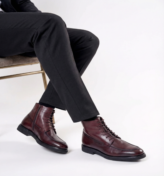 Burgundy dress ankle boots