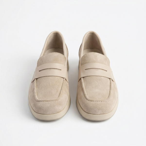 Eva foam insoles penny loafers in beige color
