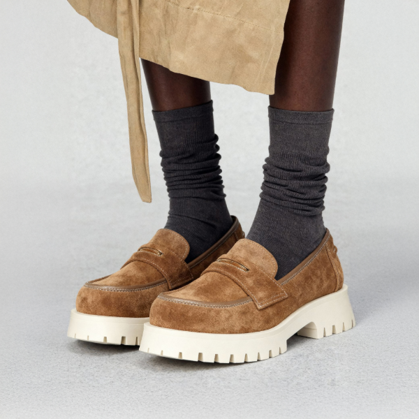 Chunky outsole penny loafers