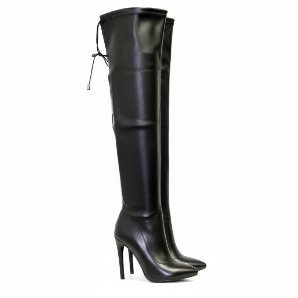 Over the knee boots in Stiletto heels & simili leather