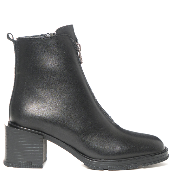 Stacked heel ankle boots