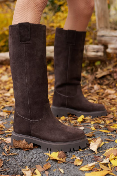 Chocolate Suede Riding Boots